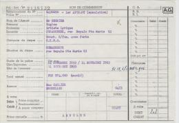 AG Bon De Commission Annulation Assurance Eugène Regnier Artiste Lyrique Schaerbeek 1955 - Banco & Caja De Ahorros