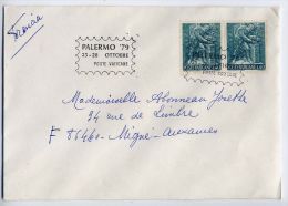 VATICAN--1979-Lettre Du Vatican Pour La France--Paire De 2 Timbres-cachet "PALERMO 79-25-28 Ottobre" - Storia Postale