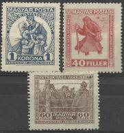 HUNGARY - 1920 Prisoner Of War. Scott B69-71. Mint Hinged * - Unused Stamps