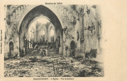 54 HARAUCOURT GUERRE DE 1914 L'EGLISE VUE INTERIEURE  ECRITE EN 1915 EDITION XENARD - Autres & Non Classés