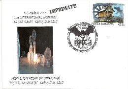 BATS, CAVES, MILL, SPECIAL POSTMARK ON SPECIAL COVER, 2004, ROMANIA - Nager