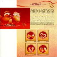 Folder 2013 Congratulations Stamps Chinese Wedding Bird Fish Swan Penguin Mandarin Duck Circular Stamp Unusual - Swans