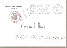 FAY AUX LOGES, FLAMA LABEL, FLAMME SUR FRAGMENT, 1989, FRANCE - 1969 Montgeron – Carta Bianca – Frama/Satas