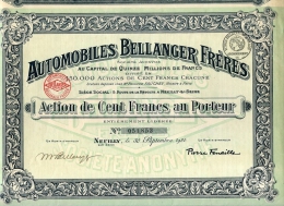 ACCION "AUTOMOBILES BELLANGER FRERES S.A." - Automobil