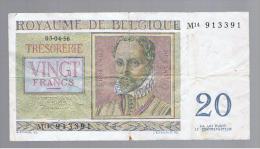 BELGICA -  20 Francs  1956  P-132 Serie M - Te Identificeren