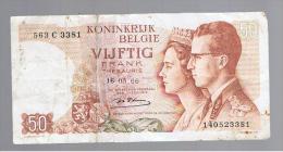 BELGICA -  50 Francs  1966 Rotura   P-139 - A Identifier