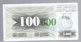 BOSNIA - 100.000  Dinara 1993 SC  P-56 - Bosnie-Herzegovine