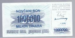 BOSNIA - 1.000.000  Dinara 1993 SC  P-35 - Bosnië En Herzegovina