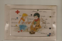 CSM : Carte Fantaisie : La Croix Rouge Pour Le Quart Monde : 2 Enfants Jouant Avec Un Bateau + Chien : Jeu De Billes - Croce Rossa