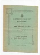 CALTANISETTA R.GINNASIO RUGGERO SETTIMO ANNO 1900-01 ALUNNO: GRILLO ANTONIO - Diploma & School Reports