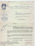 AG Lettre De Suite Judiciaire Pour Défaut De Prime Cie Marchande Et Industrielle Belge 1952 - Bank & Insurance