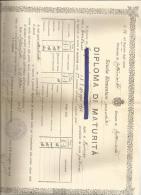 CALTANISETTA DIPLOMA DI MATURITA' 1922 TIP. RIZZICA CM 37 X 24 - Diploma's En Schoolrapporten