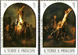 St.Thomas & Prince 1983, Paintings, Rembrandt, Michel 822+823, MNH 18719 - Rembrandt