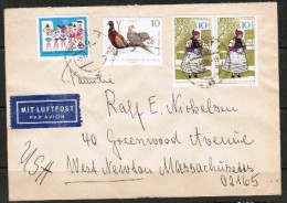 EAST GERMANY    Mixed Airmail Cover To "West Newton,Mass, USA" (1968) - Lettres & Documents