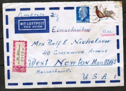 EAST GERMANY    Mixed Registered Airmail Cover To "West Newton,Mass, USA" (May 16 1968) - Lettres & Documents