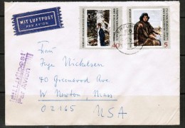 EAST GERMANY   Scott # 1160 And 1164 On Airmail Cover To "West Newton,Mass, USA" - Storia Postale