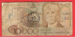 BRASIL - 10 Cruzados En 10.000 Cruzeiros ND  P-206 - Brasile