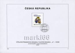 Czech Republic - 2012 - Personal Stamp - Express Post Ad - FDS (first Day Sheet) With "A" Type Stamp - Lettres & Documents