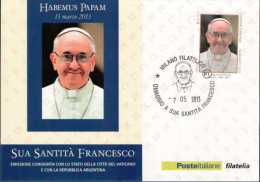 HABEMUS PAPAM - SUA SANTITA´ PAPA FRANCESCO  - 0,70 Euro - 2013 - 02.05.2013 - DENTELLATURA SPOSTATA IN BASSO - 2011-20: Marcofilie