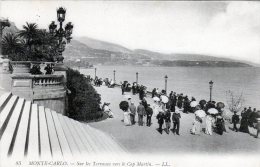 MONTE-CARLO- Sur Les Terrasses Vers Le Cap Martin.Animée. Cpa - Les Terrasses