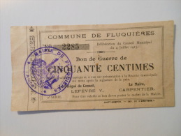 Aisne 02 Fluquières , 1ère Guerre Mondiale 50 Centimes 4-7-1915 R - Bons & Nécessité