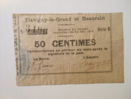 Aisne 02 Flavigny-le-Grand Et Beaurain , 1ère Guerre Mondiale 50 Centimes 20-12-1914 R - Bons & Nécessité