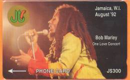 Jamaica - Bob Marley One Love Concert GPT Card, 8/92 Mint - Giamaica