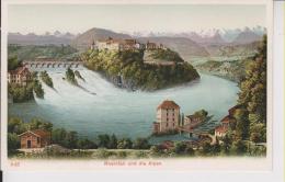 Litho Schaffhausen Rheinfall Und Die Alpen 4.8.1905 - Schleitheim