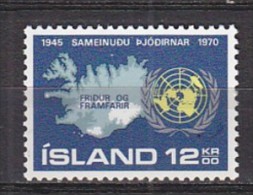 Q1221 - ISLANDE ICELAND Yv N°402 ** ONU UNO - Neufs