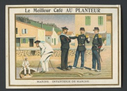 Paris Café Au Planteur, Chromo Lith. Farradesche, Thème Militaria, Histoire, Guerre, Marins, Infanterie De Marine - Té & Café