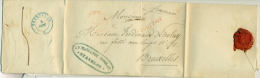 Belgique - Précurseur Stavelot Vers Bruxelles Du 02/01/1844, Cacht à Date "STAVELOT" (H10), Griff "PORT PAYE" Rouge - 1830-1849 (Onafhankelijk België)