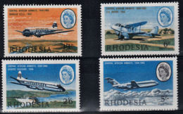 E0053 RHODESIA 1966, SG 393-6 20th Anniv Central African Airways, - Rhodésie (1964-1980)