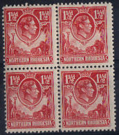 Zz751 Northern Rhodesia 1938, SG 29 Definitive, Mint Block 4, Mounted On Top Pair, Light Fold On Top Right - Nordrhodesien (...-1963)