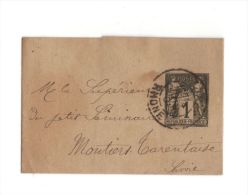 Bande Journal Intacte, Oblitérée Rhône, N°050, Type 1 C. Sage 83, Noir - Wikkels Voor Tijdschriften