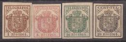 ESTGF1-L2152.Espagne. Spain.ESCUDO DE ESPAÑA.TELEGRAFOS  DE ESPAÑA .1864 (Ed 1/4*)  MAGNIFICO. - Telegramas