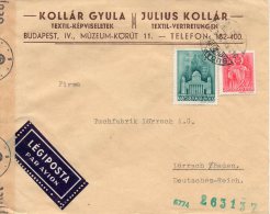 HONGRIE LETTRE CENSUREE POUR L'ALLEMAGNE - Postmark Collection