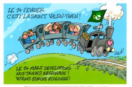 La Saint Valen Train Le 14 Février  Carte En Très Bon état - Valentinstag