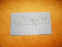 LETTRE USAGEE DE 1853 / ELBEUF VERS ROUEN / TAXE 25 / 2 CACHETS 1 ROUEN, 1 ELBEUF. - Lettres Accidentées