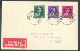 N°724N/P Obl. Sc OOSTROZEBEKE Sur Lettre Exprès Du 13-12-1946 Vers Bruxelles - 8865 - 1946 -10 %