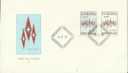 EUROPA CEPT 1972– FINLAND  FDC W 2 STS OF 0.30-0,50  POSTM HELSINKI MAY 2, 1972 RE105 - 1972