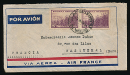 Enveloppe (1946) ARGENTINA - FRANCIA, Via Aerea - Air France, Air Mail, Por Avion,  Metan To Wasquehal (Nord) - Cartas & Documentos