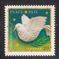 Canada MNH Scott #2242i $1.55 Peace (dove) - Christmas - Die Cut To Shape - Neufs