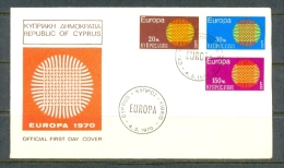 1970 CYPRUS EUROPA CEPT FDC - Brieven En Documenten