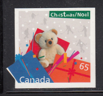 Canada MNH Scott #2005i 65c Teddy Bear - Christmas Gifts Die Cut To Shape - Ongebruikt
