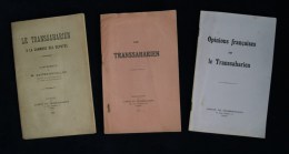 ( Sahara ) Chemins De Fer Création Du TRANSSAHARIEN Maitre-Devallon 1930/31 3 Brochures Cartes - Ferrocarril & Tranvías