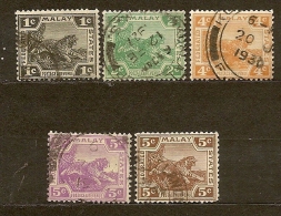 MALAYSIA MALAYA  MALAY MALAISIE N.  51-53-58-59-59A/US-   1921/34- Lot Lotto - Federated Malay States