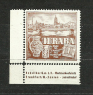 TOP!! BUNDESREPUBLIK * VIGNETTE ZUR IFRABA BRFIEFMARKENAUSSTELLUNG 1953 FRANKFURT   **!! - Etichette Di Fantasia