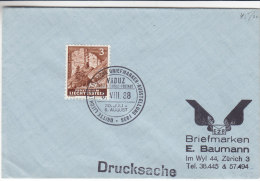 Exposition Philatélique - Liechtenstein - Imprimé De 1938 - Oblitération Spéciale - Briefe U. Dokumente