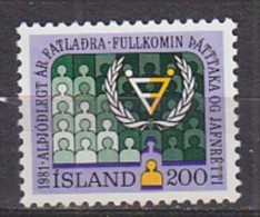 Q1287 - ISLANDE ICELAND Yv N°523 ** HANDICAPEES - Ongebruikt