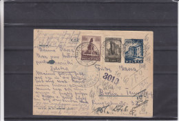Statues - Batiments - Pologne - Entier Postal De  1946 - Avec Censure - Lettres & Documents